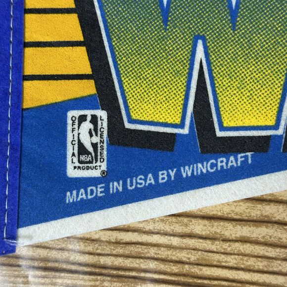 Vintage NBA Golden State Warriors Basketball Pennant WINCRAFT 1990's 30x12” - Picture 5 of 10